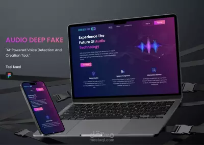 "تصميم موقع إلكتروني Audio Deep Fake باستخدام Figma