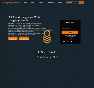 login page for language agademy