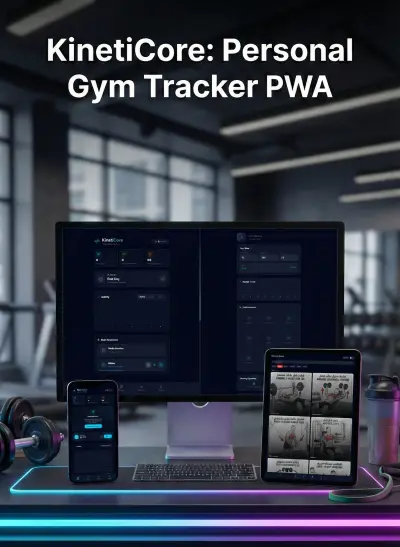تطبيق KinetiCore: منصة PWA احترافية لتتبع التمارين الرياضية والتغذية باستخدام React & Tailwind