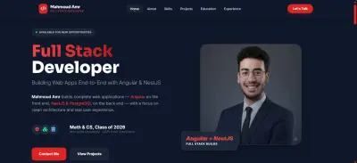 بورتفوليو شخصي احترافي | HTML, CSS & JavaScript
