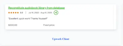Audio Book Data Base