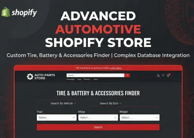 صورة العمل تصميم وتطوير متجر شوبيفاي (Shopify) متقدم لخدمات وقطع غيار السيارات مع نظام بحث ذكي