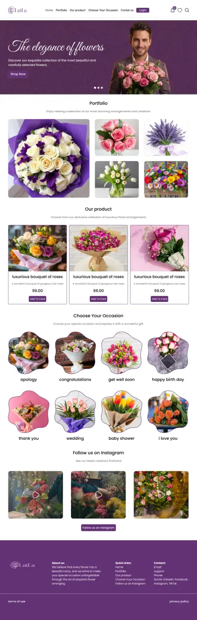 تصميم موقع وورد بريس لبيع الورد