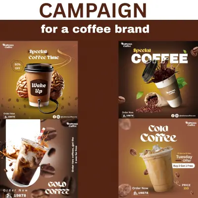 تصميم سوشيال ميديا لبراند قهوه