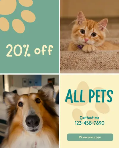 تصميم لوجو خصومات خاص بمحل للحيوانات الأليفة