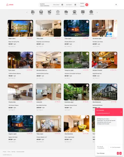 نسخه مطابقه لموقع الحجز الشهير Airbnb