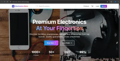 متجر إلكترونيات حديثة باستخدام React