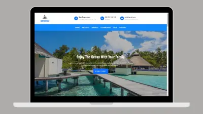 صفحة هبوط ترويجية لخدمات الرحلات البحرية بتصميم تفاعلي ومتجاوب Landing Page