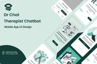 تصميم تطبيق Dr Chat – Therapist Chatbot على figma