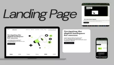 إنشاء صفحة هبوط (Landing Page) ديناميكية وعصرية تدعم جميع الأجهزة.