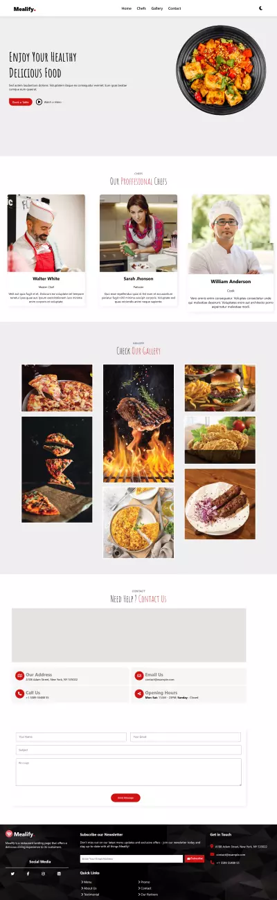 Mealify is a food website