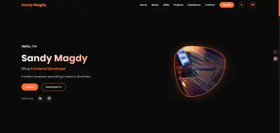 تطوير موقع معرض أعمال شخصي (Professional Portfolio) متكامل ومستجيب.