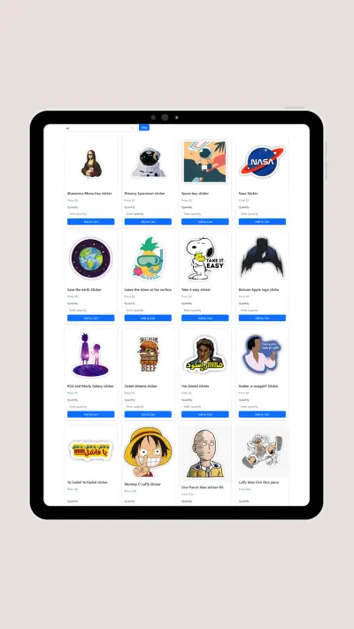 منصة متجر ملصقات (Sticker Store Platform)
