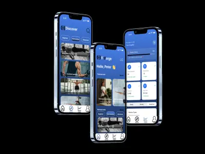 تصميم صفحات لتطبيق يختص بالرياضه والاخص الجيم