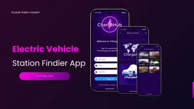 ChargeHub: تطبيق شحن السيارات الكهربائية ومعرض السيارات (Flutter + Firebase)