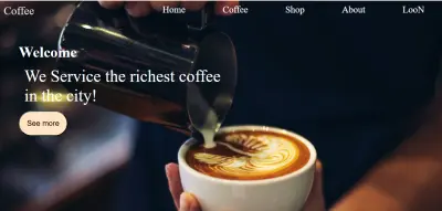Web page for selling coffee