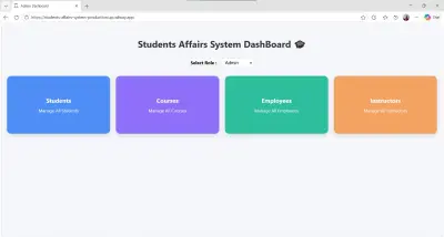 Dashboard متكامل لإدارة الطلاب والموظفين والمحاضرين والكورسات،