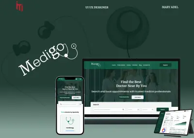 تصميم واجهة موقع حجز مواعيد أطباء – Online Doctor Booking UI