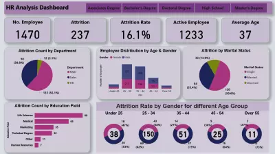 داشبورد لتحليل بيانات موارد بشرية HR Analysis Dashboard by Power BI