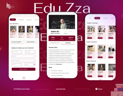 تصميم تطبيق موبايل لحجز الدروس والكورسات للطلبة في أعمار مختلفة مع مراعاة الكتابة لتجربة المستخدم
