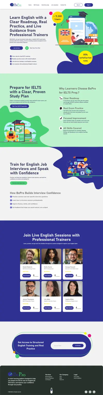 Landing Page For English App