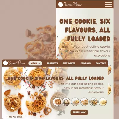تصميم صفحة هبوط لمنتج كوكيز من Sweetflour🍪