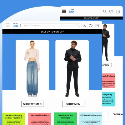 تصميم UI/UX متجر ازياء