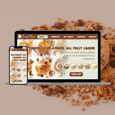 تصميم صفحة هبوط منتج كوكيز
