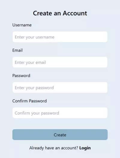Login and Register pages