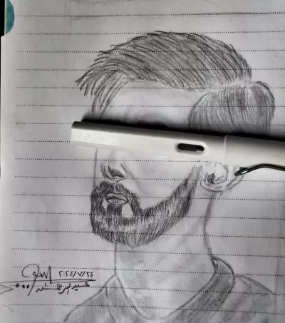 رسم رجل حقيقي