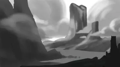 From greyscale to color, landscape ,concept art (study)
