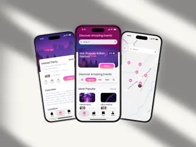 تصميم UI UX : تطبيق احترافي باستخدام فيجما (figma) لمنصة حجز مع نظام متطور لاستعراض الفعاليات.