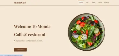 develop website of Monda cafe& resturant