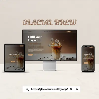 Glacial Brew – صفحة هبوط براند قهوة