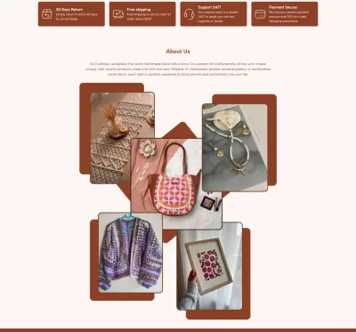 Craftopia هو متجر إلكتروني للمنتجات الحرفية بتقنيات Angular وNode.js