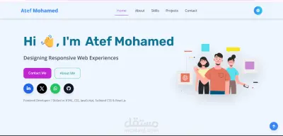 تصميم موقع بورتفوليو ثنائي اللغة احترافي وتفاعلي