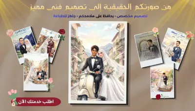 تحويل صور العروسين إلى دعوة زفاف فنية مخصصة