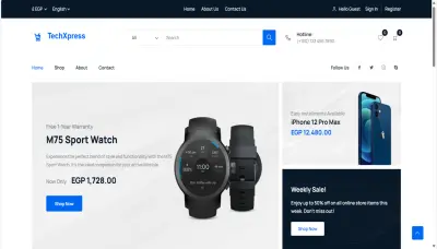 تطوير منصة TechXpress للتجارة الإلكترونية