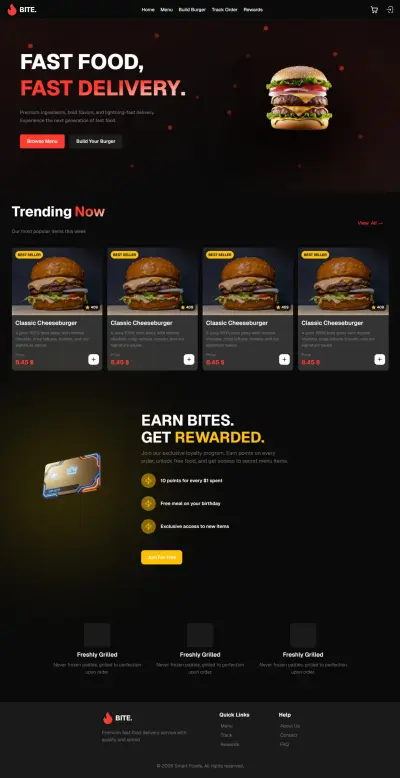 صفحه هبوط ( landing page ) لمطعم