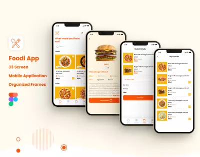 تصميم تطبيق موبايل  UI UX (Foodi App – تجربة طلب طعام سهلة وسريعة من هاتفك)