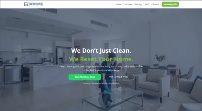 صفحة هبوط لشركة تنظيف إماراتية