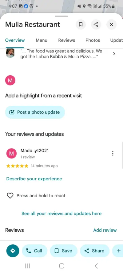 عمل تقييمات google map