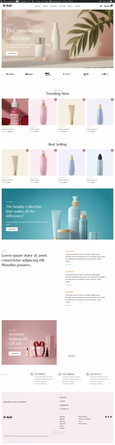 beauty store wordpress