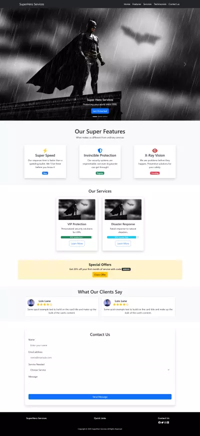 Super Hero - Website (Responsive)