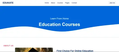 EDUKATE - Modern Online Learning Website Design