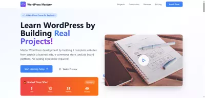 موقع Landing Page لدورة WordPress التعليمية