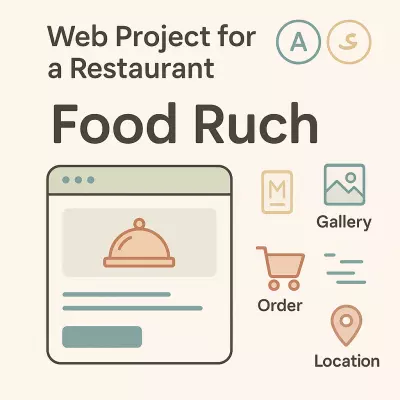 تصميم وبرمجة موقع مطعم بلغتين | Food Ruch