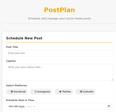 Social-Media-Scheduler-for-PostPlan(web development)