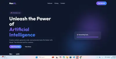 تصميم صفحة هبوط SaaS عصرية (Dark Mode & Glassmorphism)