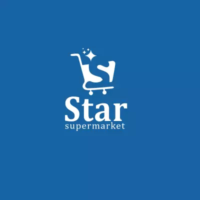 تصميم شعار احترافي لسوبر ماركت "STAR" يعكس هوية قوية وبصرية جذابة